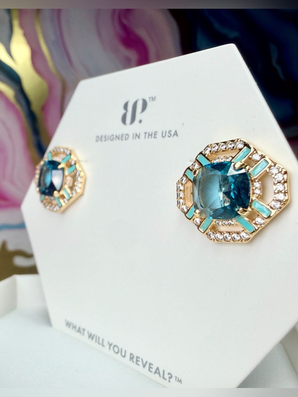 Bomb Party New OG Enamel Earrings- “Marisol Earrings” on Gold ER94385
